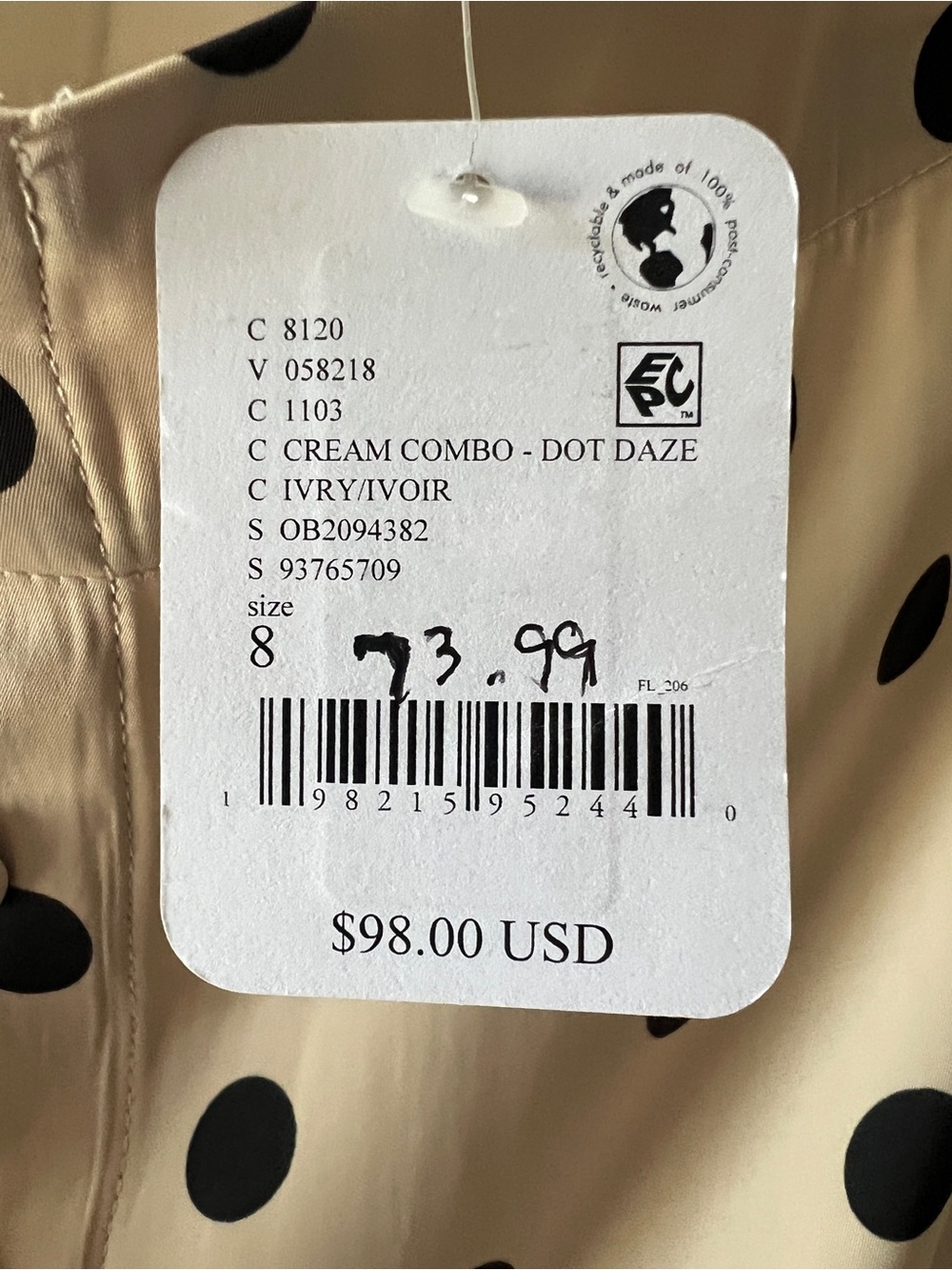 FREE PEOPLE NWT polka dot skirt size 8 - Picture 7 of 8